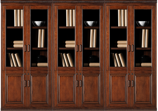 Real Wood Veener Executive Six Door Office Storage Bookcase - 2700mm - KM162-6DR