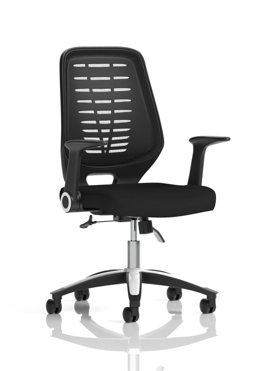 Relay Medium Mesh Back Task Operator Office Chair with Folding or Height Adjustable Arms - Available in 20 Colour Choices