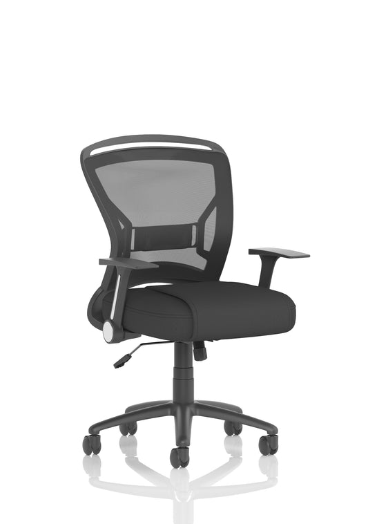 Zeus Medium Mesh Back Task Operator Office Chair with Folding Arms - Available in 20 Colour Choices