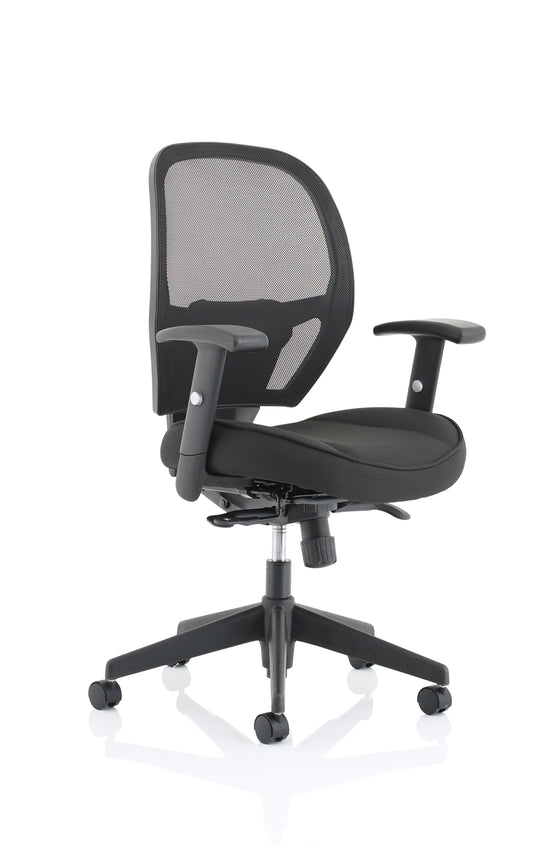 Denver High Mesh Back Black Task Operator Office Chair with Height Adjustable Arms - Optional Headrest