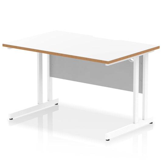 Impulse Scalloped Edge Straight Desk Cantilever Leg - 1200mm - Multiple Colour Options