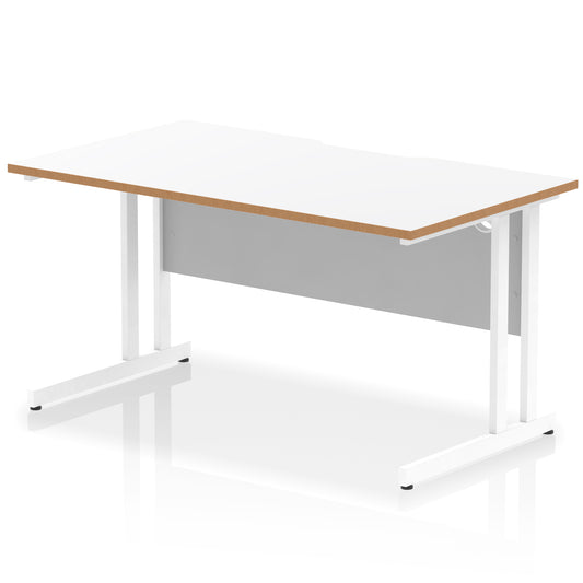 Impulse Scalloped Edge Straight Desk Cantilever Leg - 1400mm - Multiple Colour Options