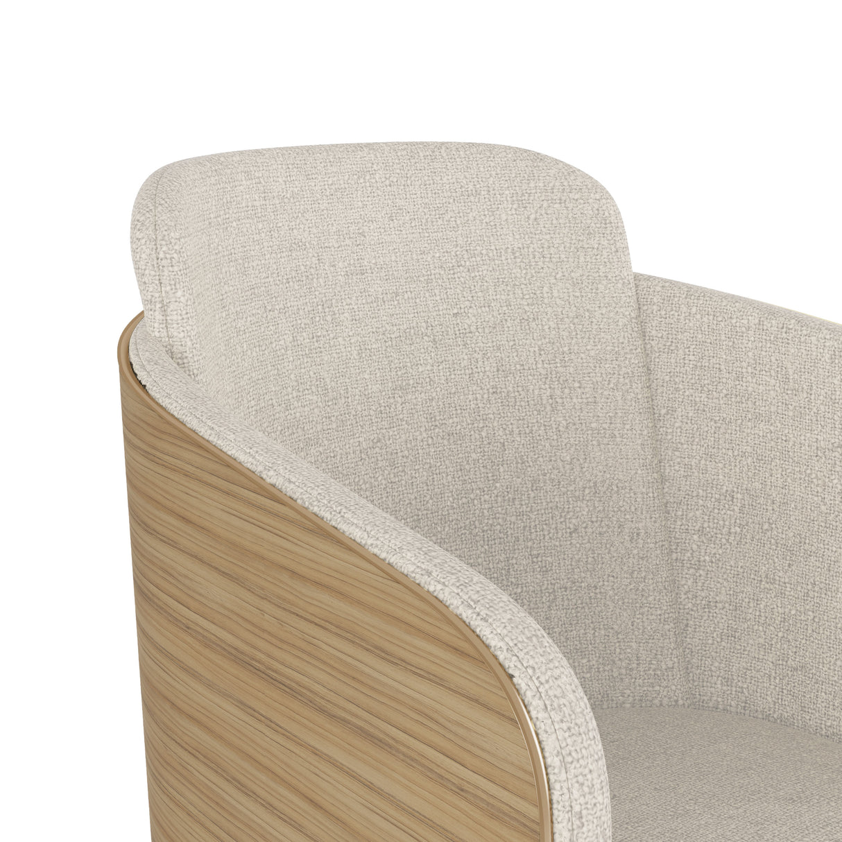 Elegant Fabric Office Chair with Oak Wood Veneer Shell - PC812
