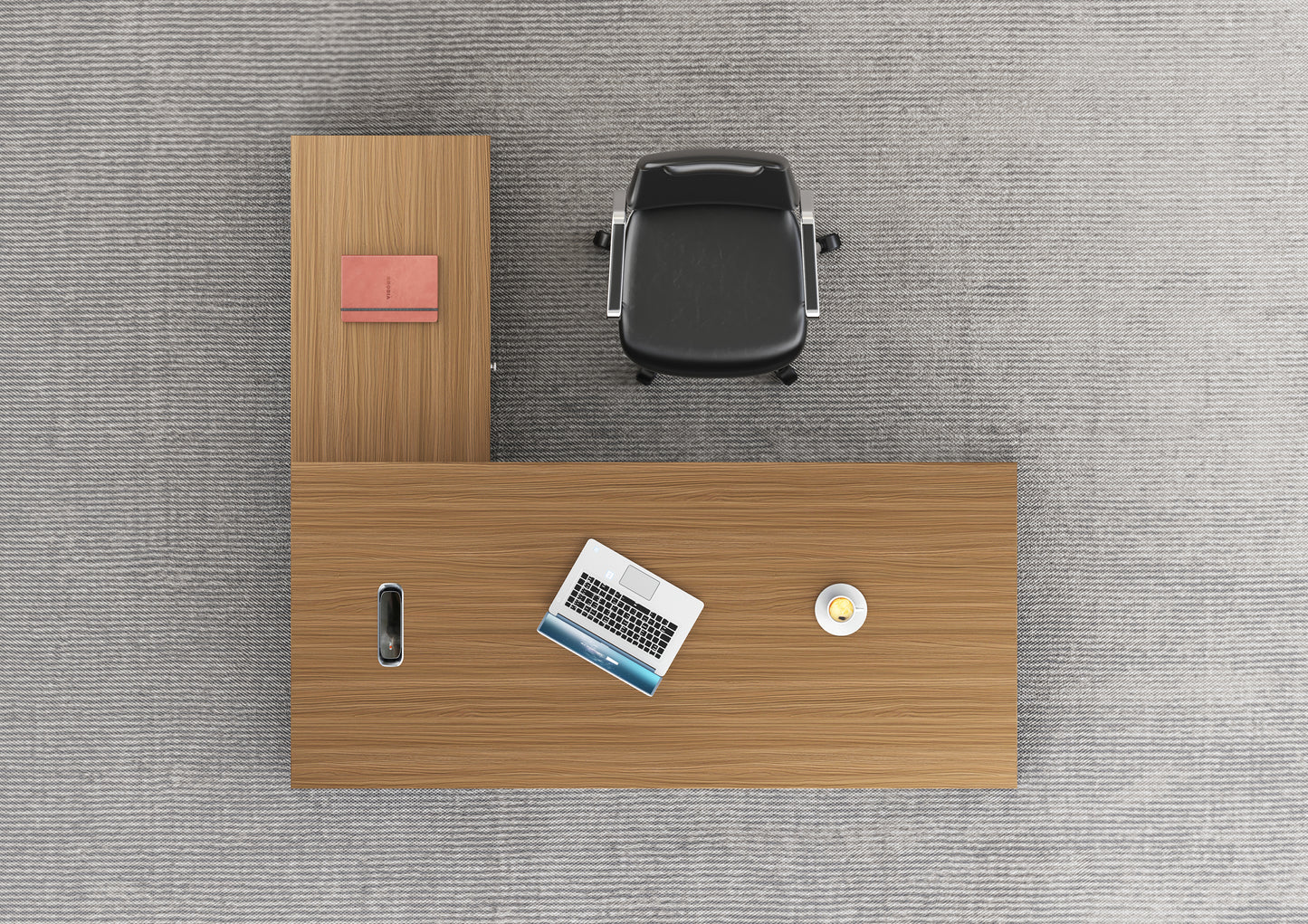 Modern Home Walnut Corner Executive Office Desk with Integrated Storage - 1600mm or 1800mm - PM02-D01