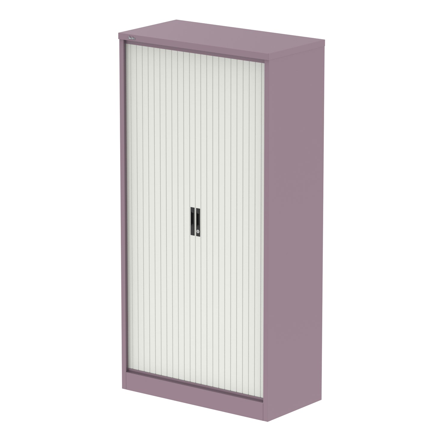 Qube Side Metal Tambour Cupboard With Shelves - 1000mm or 2000mm Tall - Multiple Colour Options