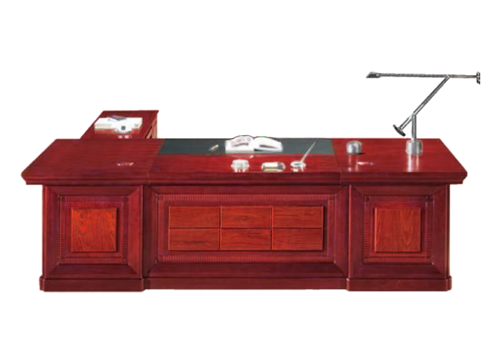 Large Executive Desk With Unique Styling - with Pedestal and Return - 2400mm / 2600mm / 2800mm - U66241