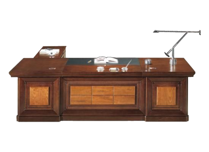 Large Executive Desk With Unique Styling - with Pedestal and Return - 2400mm / 2600mm / 2800mm - U66241