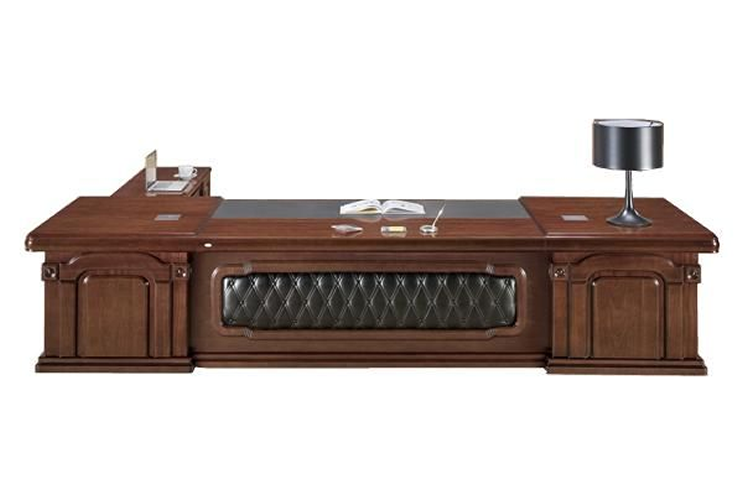 Premium Traditional Large Executive Office Desk - With Pedestal and Side Return - 2800mm / 3000mm / 3200mm / 3600mm / 3800mm - U9B281