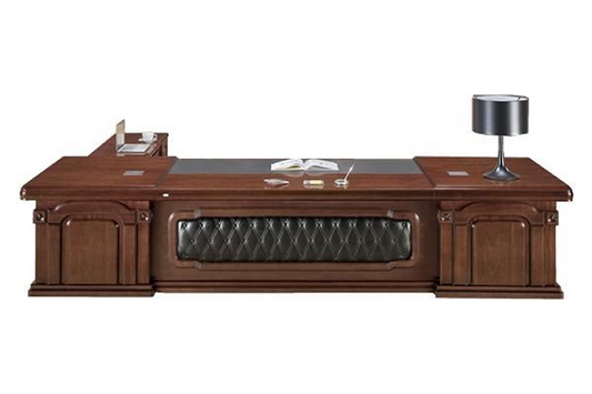 Premium Traditional Large Executive Office Desk - With Pedestal and Side Return - 2800mm to 3800mm - U9B281