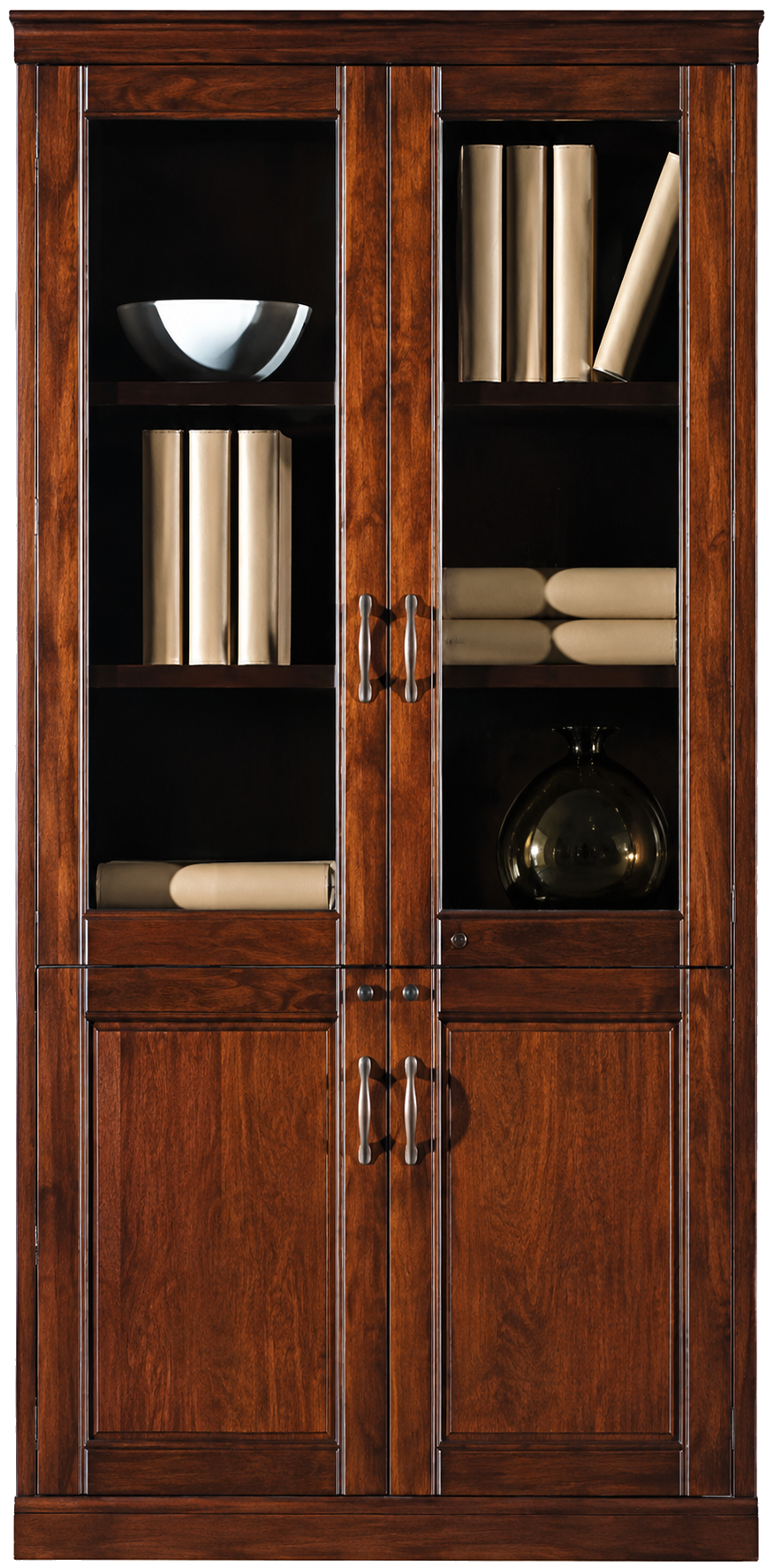 Real Wood Veneer Executive Two Door Office Storage Bookcase - 900mm - UM182-2DR