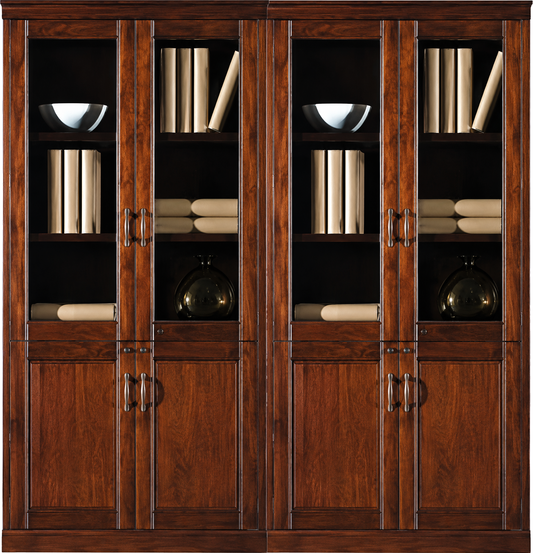 Real Wood Veneer Executive Four Door Office Storage Bookcase - 1800mm - UM182-4DR