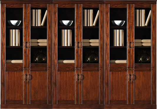 Real Wood Veneer Executive Six Door Office Storage Bookcase - 2700mm - UM182-6DR