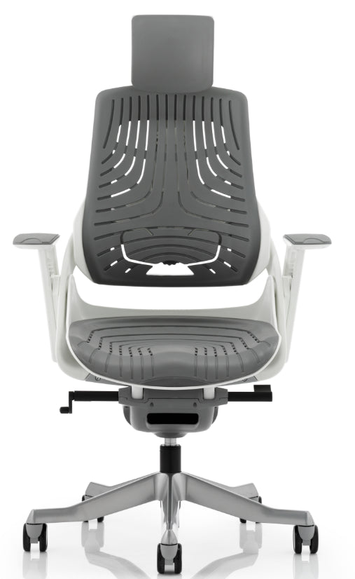 Zure Elastomer Grey Gel Ergonomic Office Chair - Optional Headrest