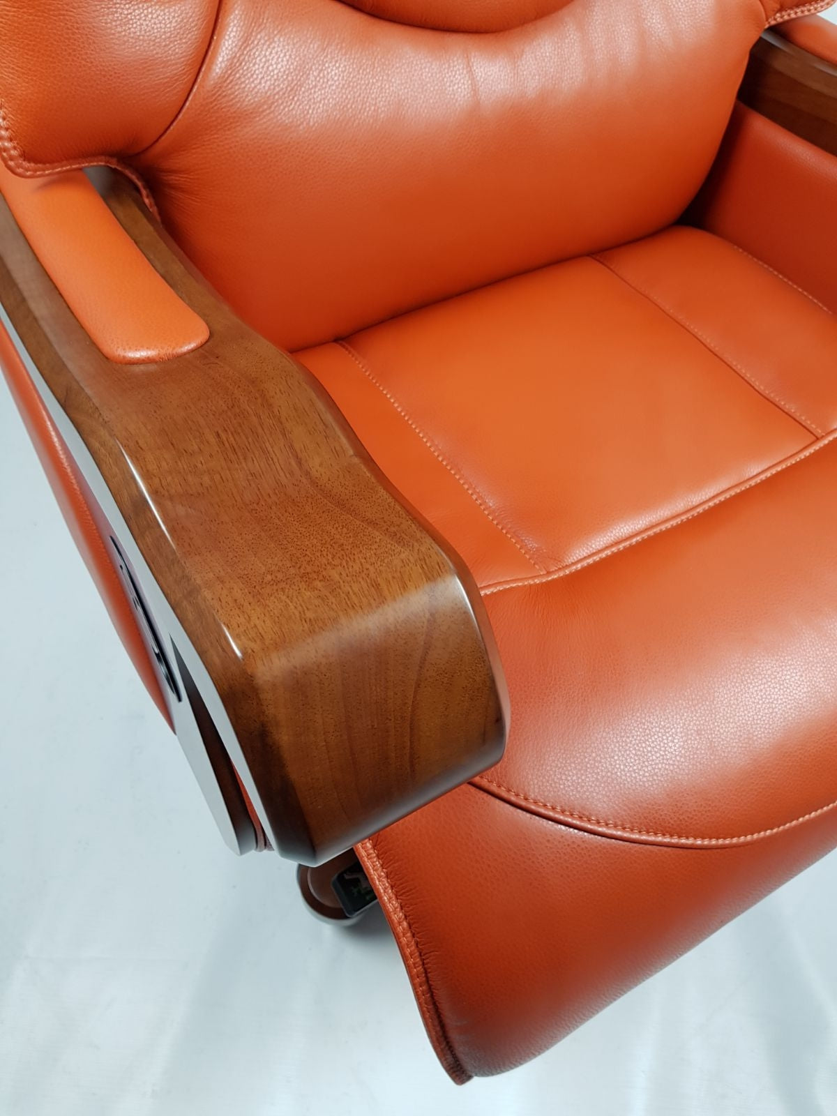 Luxury Genuine Orange Tan Leather Executive Chair EDE-CHA-FD5A1