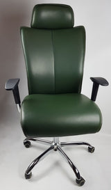 Natural Hide Green Leather Executive Office Chair - HB-020-GRN