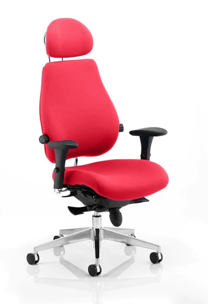 Chiro Plus Ultimate High Back Fabric Ergonomic Office Chair - Recommended by Leading UK Chiropractor Doctor