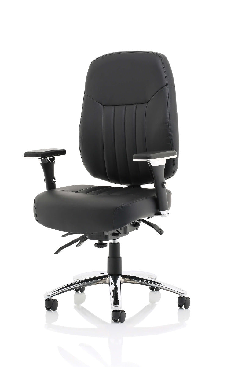 Barcelona Deluxe Black Leather Operator/Office Chair