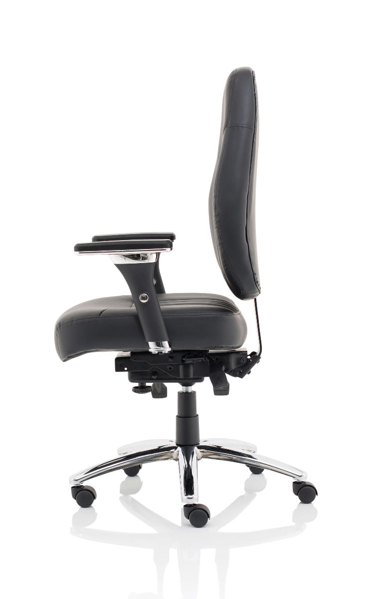 Barcelona Deluxe Black Leather Operator/Office Chair