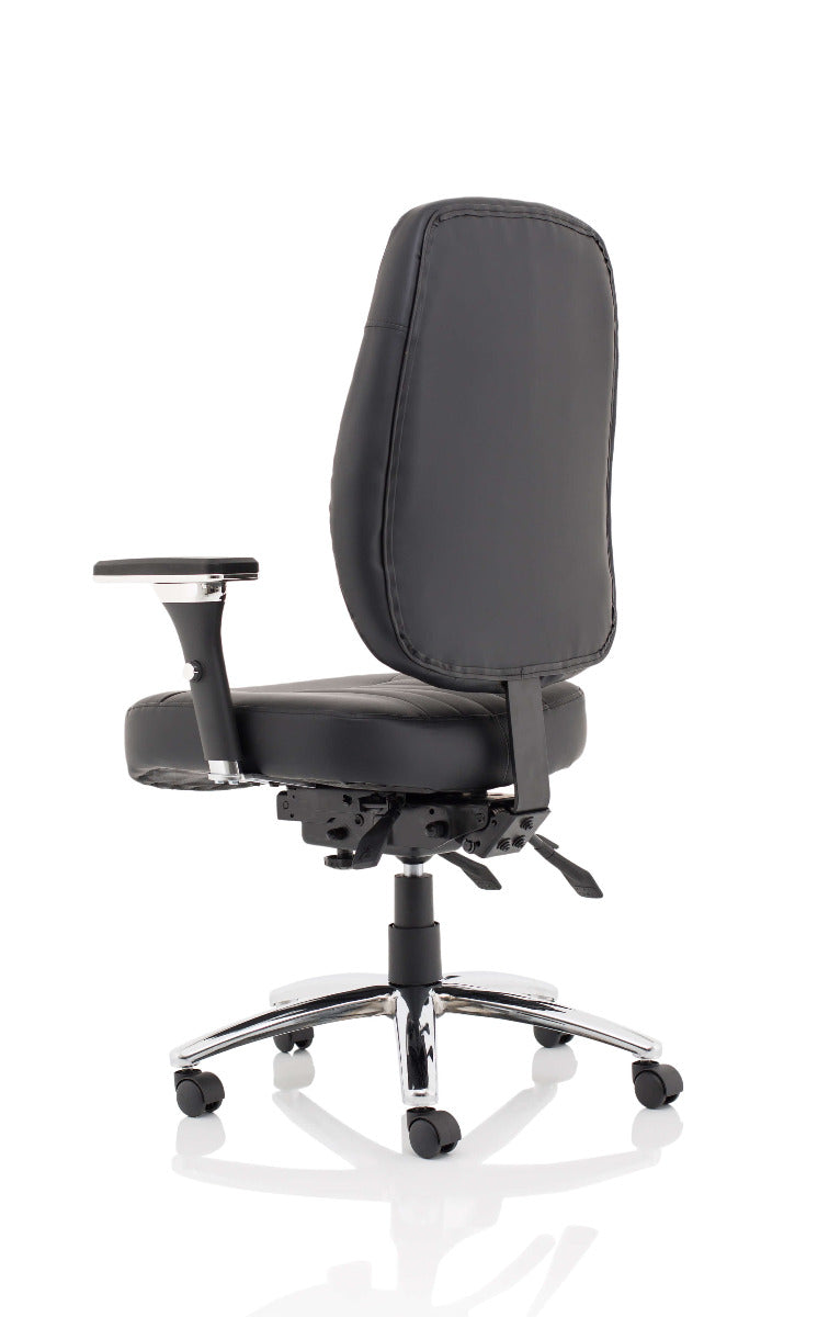 Barcelona Deluxe Black Leather Operator/Office Chair