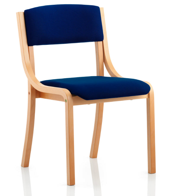 Madrid Fabric Conference Chair with Wood Frame - No Arms