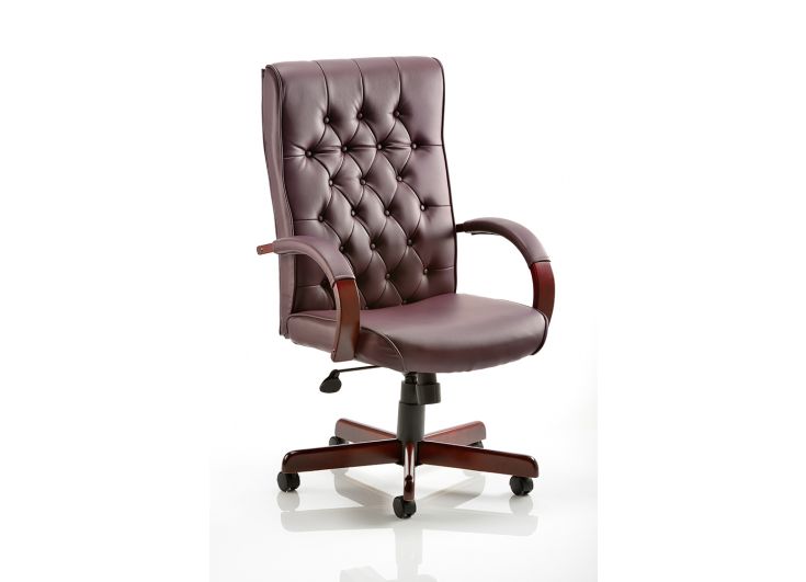 Chesterfield Executive Leather Office Chair - Brown, Burgundy, or Green Option