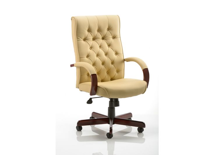 Chesterfield Executive Leather Office Chair - Brown, Burgundy, or Green Option