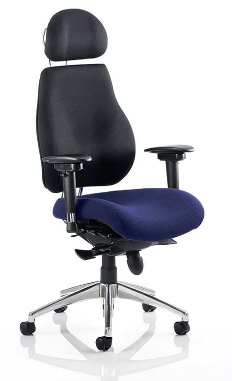 Chiro Plus Ultimate High Back Fabric Ergonomic Office Chair - Recommended by Leading UK Chiropractor Doctor