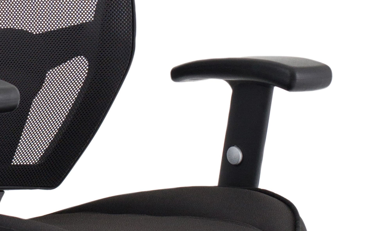 The Denver Black Mesh Back and Fabric Seat Office Chair - Optional Headrest