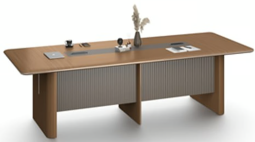 Premium Executive Boardroom Table in American Walnut Melamine - Desktop Power Included - 3600mm - DG27-C03