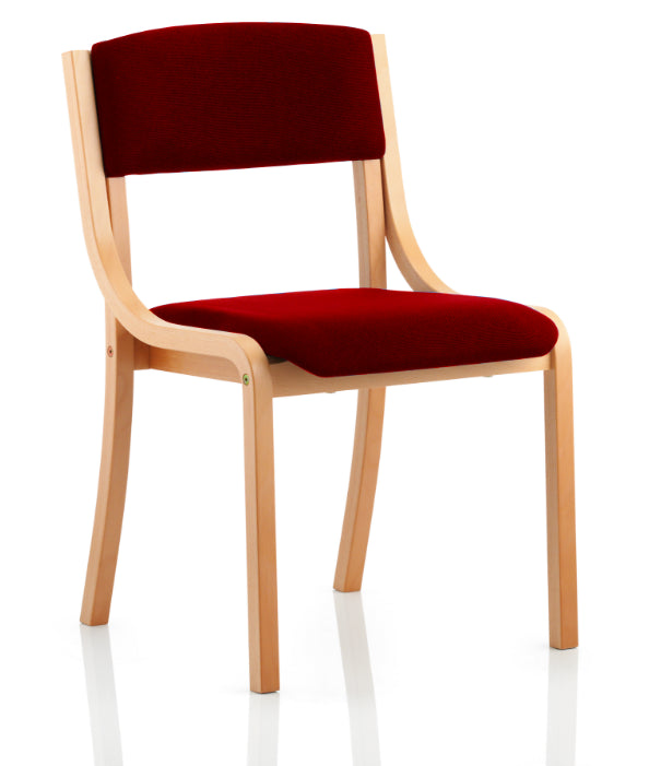 Madrid Fabric Conference Chair with Wood Frame - No Arms