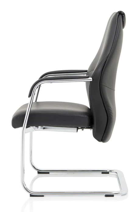 Mien High Back Bonded Black Leather Cantilever Visitors Chair