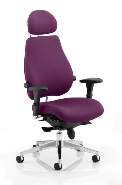 Chiro Plus Ultimate High Back Fabric Ergonomic Office Chair - Recommended by Leading UK Chiropractor Doctor