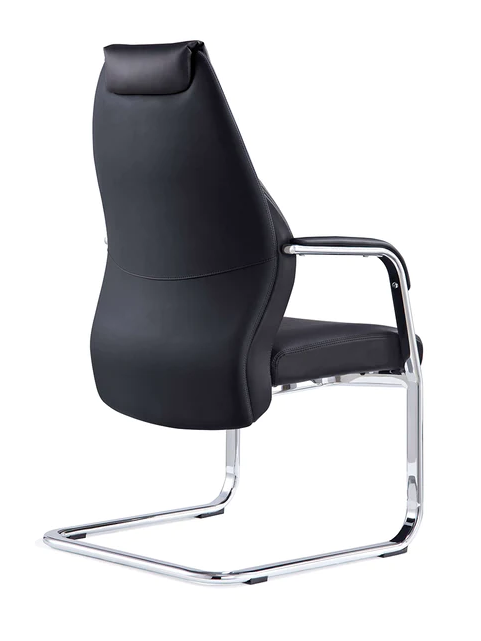 Mien High Back Bonded Black Leather Cantilever Visitors Chair