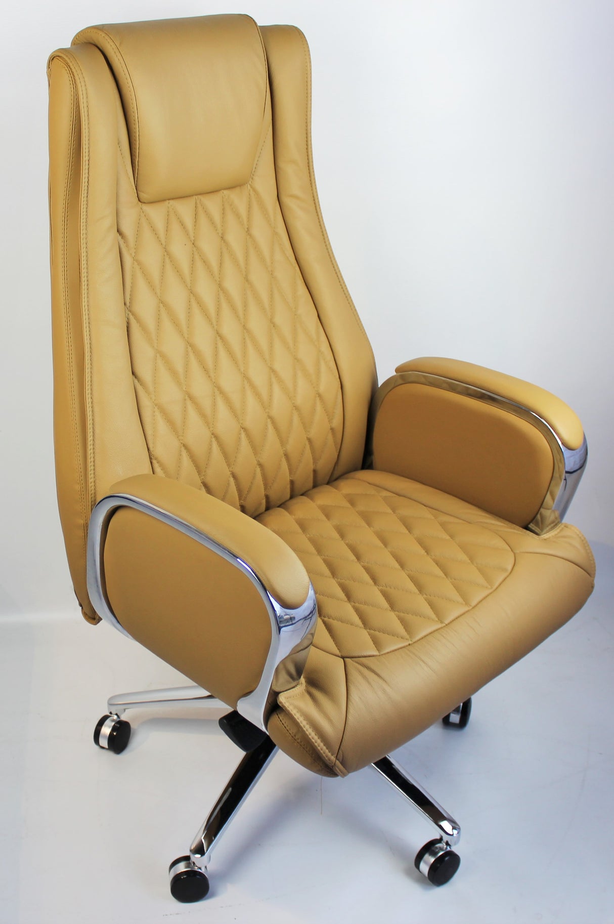 Beige Leather Executive Office Chair - CHA-1202A