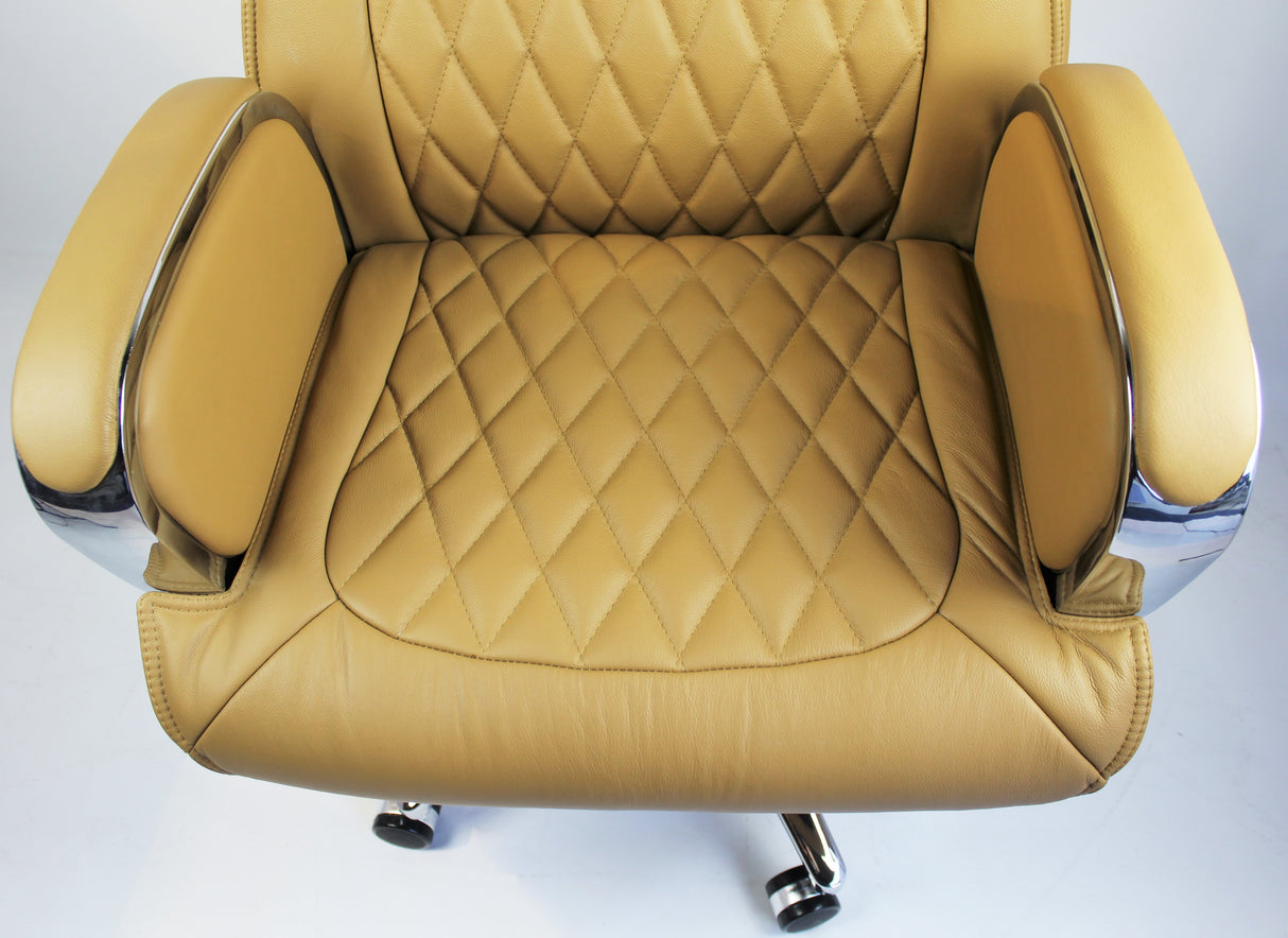 Beige Leather Executive Office Chair - CHA-1202A