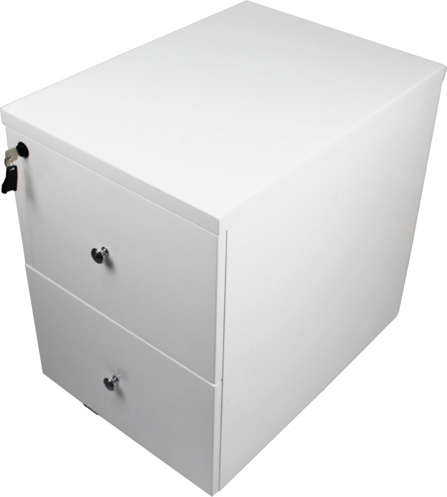 Prosparae Gloss White Executive Desk with Black Leather Top - Pedestal and Return - 1600mm, 1800mm, 2000mm - G203