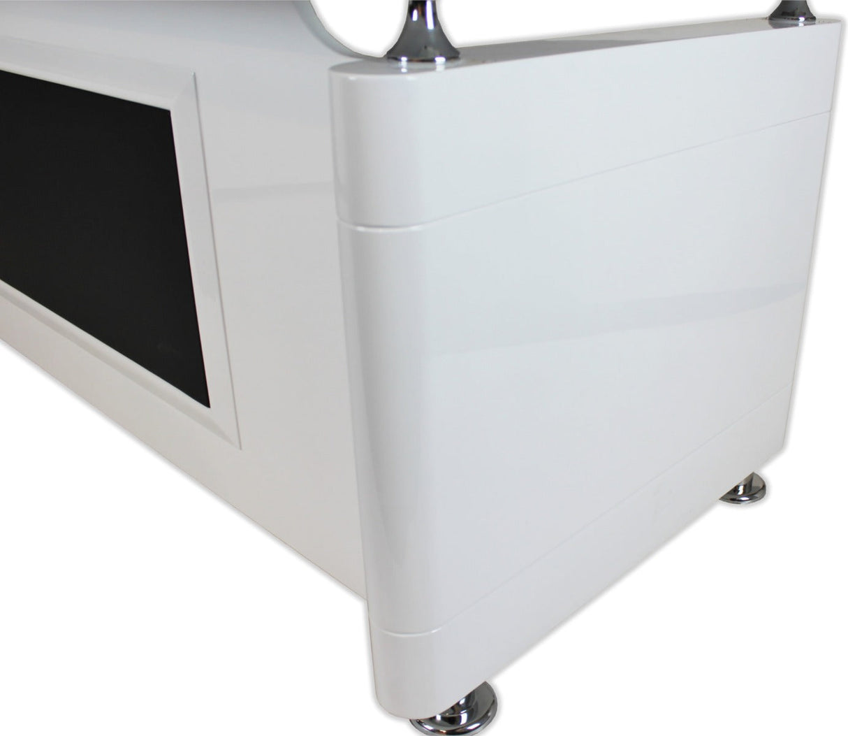 White Gloss Executive Office Desk with Pedestal - 1400mm - 1861