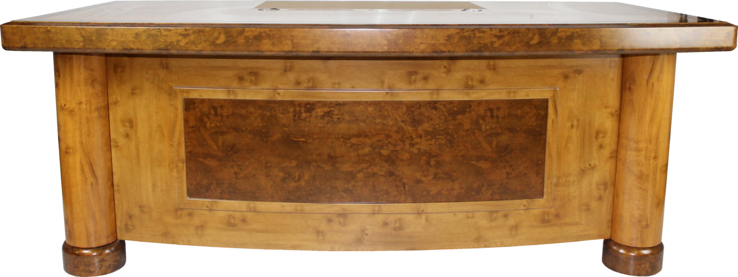High Quality Executive Desk In Two Tone Yew Finish with Pedestal and Return - 1800mm or 2000mm - 1862