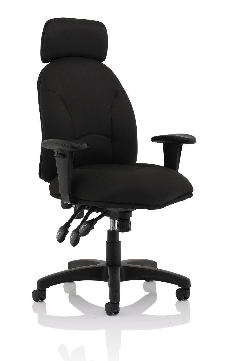 Jet High Back Black Fabric Operator Office Chair