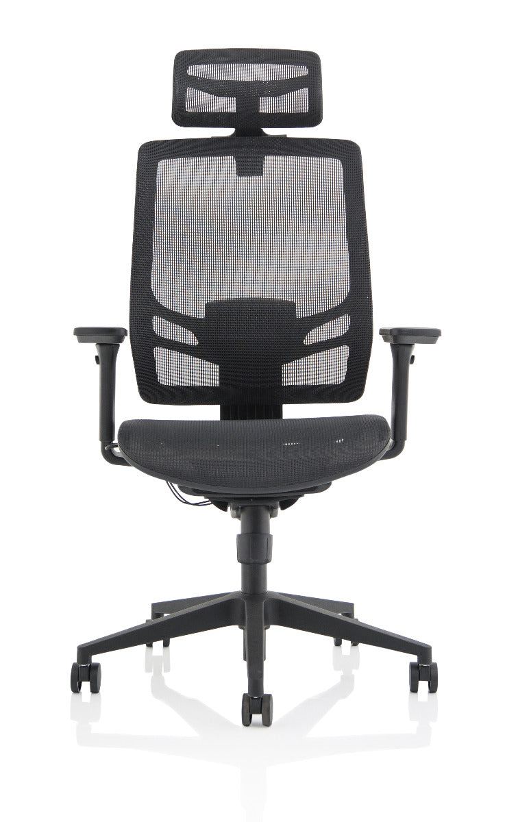 Ergo Twist Black Mesh Seat and Back Office Chair - Optional Headrest
