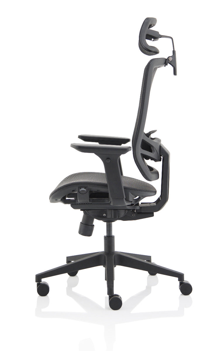 Ergo Twist Black Mesh Seat and Back Office Chair - Optional Headrest