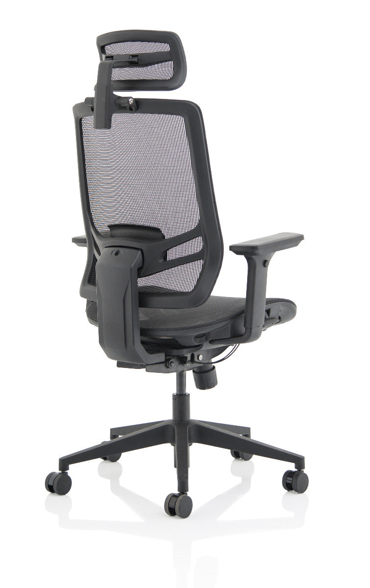 Ergo Twist Black Mesh Seat and Back Office Chair - Optional Headrest