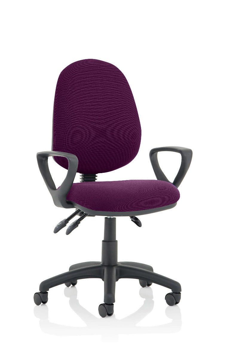 Eclipse 3 Plus Fabric Operator Office Chair - Optional Colour and Armrests