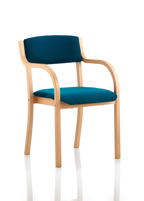 Madrid Fabric Conference Chair with Wood Frame - With Arms