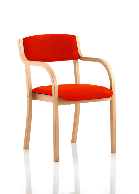 Madrid Fabric Conference Chair with Wood Frame - With Arms