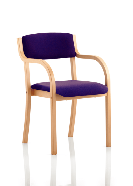 Madrid Fabric Conference Chair with Wood Frame - With Arms