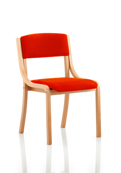 Madrid Fabric Conference Chair with Wood Frame - No Arms