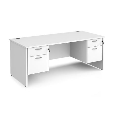 Maestro 800mm Deep Straight Panel Leg Office Desk with Two and Two Drawer Pedestal