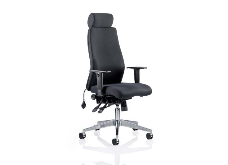 Onyx Fabric Ergonomic Posture Office Chair - Recommended by Leading UK Chiropractor Doctor