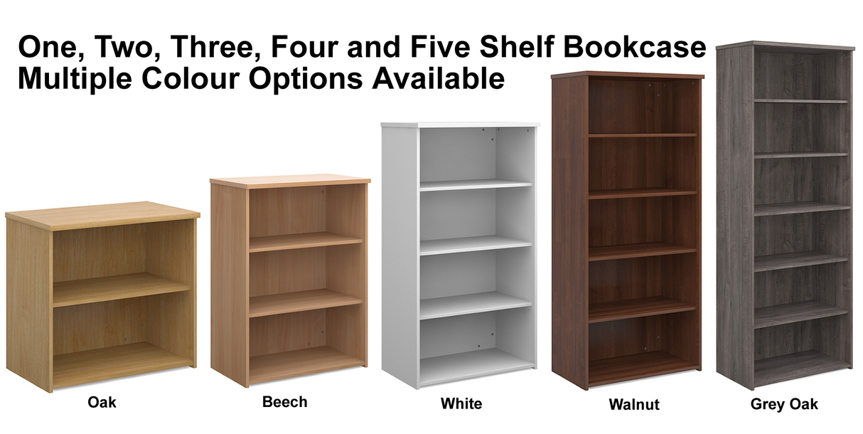 Universal One, Two, Three, Four or Five Shelf 800mm Wide Bookcase